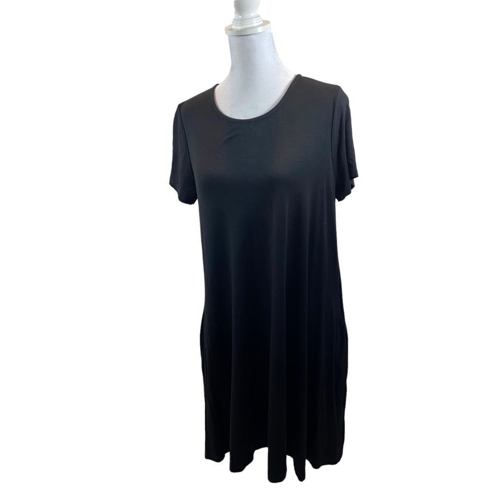 Agnes & Dora Black Short Sleeve Shift Dress Size Large‎